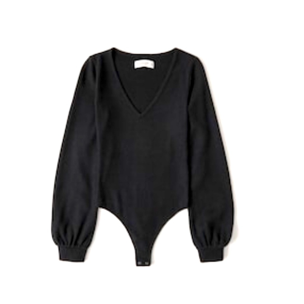 Abercrombie and Fitch Soft and Cozy V-Neck Bodysuit. Size small. Color black